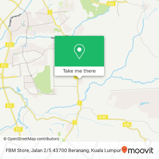 Peta FBM Store, Jalan 2 / 5 43700 Beranang