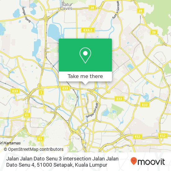 Peta Jalan Jalan Dato Senu 3 intersection Jalan Jalan Dato Senu 4, 51000 Setapak