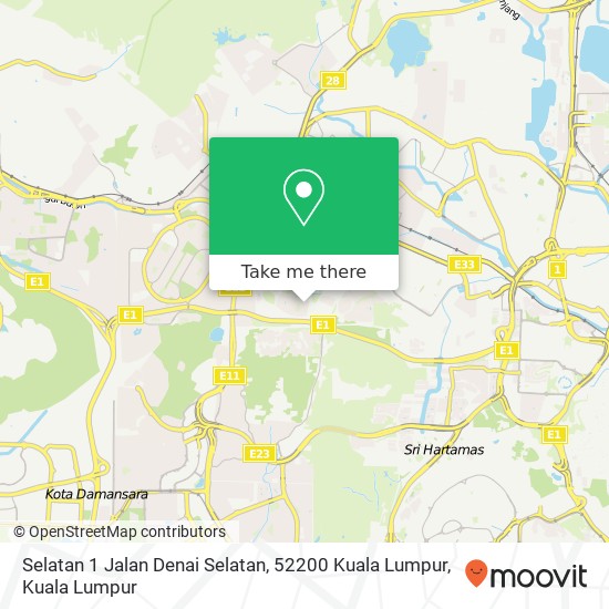Peta Selatan 1 Jalan Denai Selatan, 52200 Kuala Lumpur