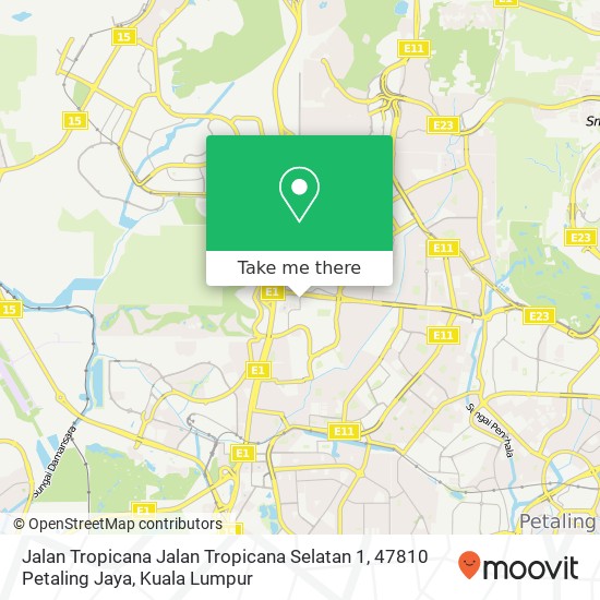 Peta Jalan Tropicana Jalan Tropicana Selatan 1, 47810 Petaling Jaya