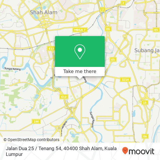 Peta Jalan Dua 25 / Tenang 54, 40400 Shah Alam