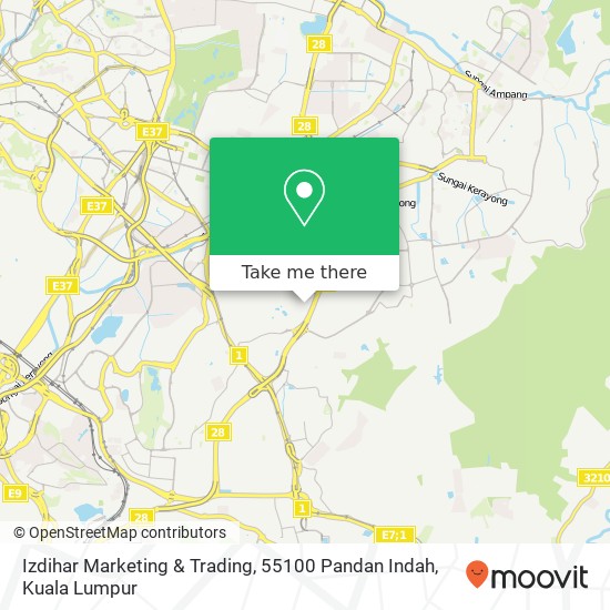 Peta Izdihar Marketing & Trading, 55100 Pandan Indah