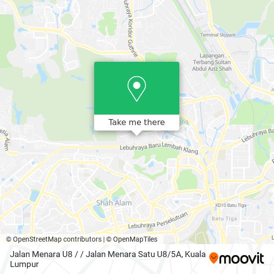 Peta Jalan Menara U8 / / Jalan Menara Satu U8 / 5A