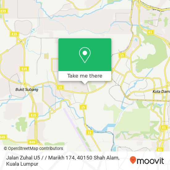 Peta Jalan Zuhal U5 / / Marikh 174, 40150 Shah Alam