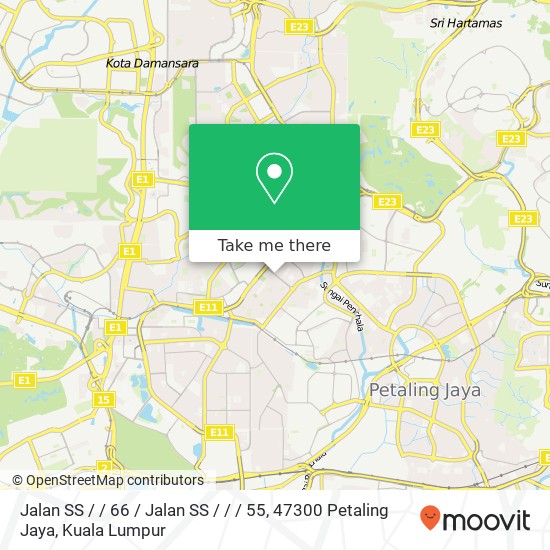 Peta Jalan SS / / 66 / Jalan SS / / / 55, 47300 Petaling Jaya