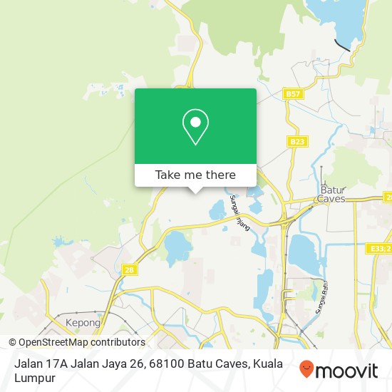 Peta Jalan 17A Jalan Jaya 26, 68100 Batu Caves