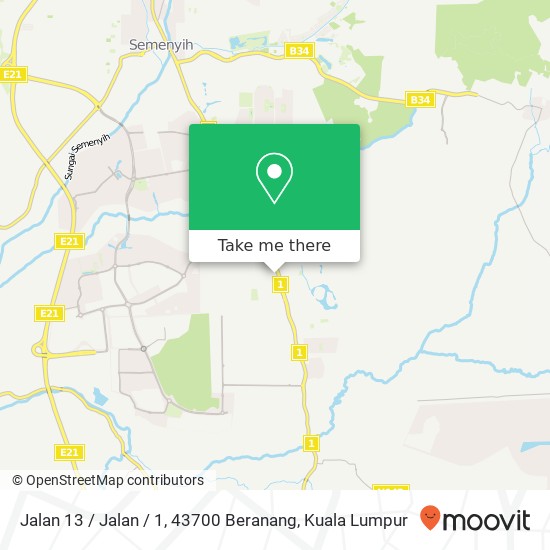 Peta Jalan 13 / Jalan / 1, 43700 Beranang