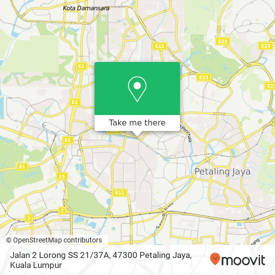 Jalan 2 Lorong SS 21 / 37A, 47300 Petaling Jaya map