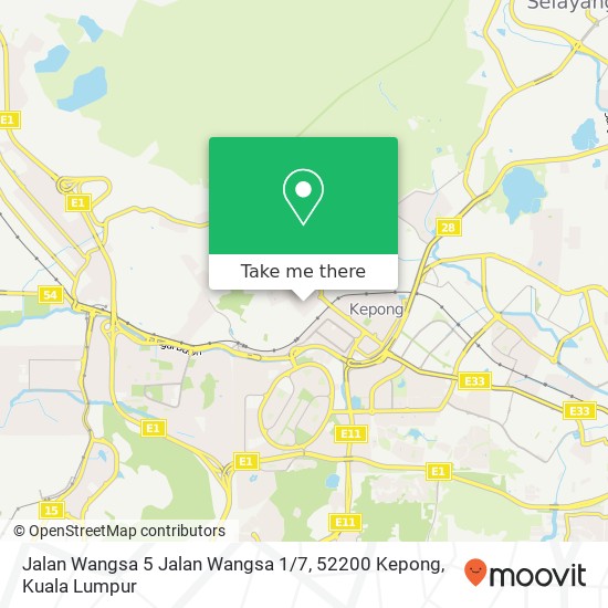 Peta Jalan Wangsa 5 Jalan Wangsa 1 / 7, 52200 Kepong