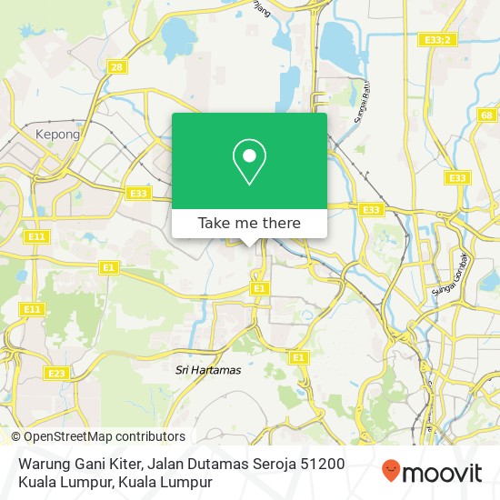 Warung Gani Kiter, Jalan Dutamas Seroja 51200 Kuala Lumpur map