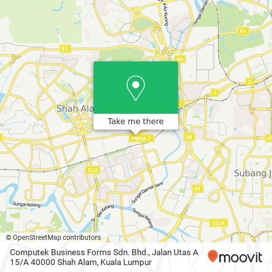 Computek Business Forms Sdn. Bhd., Jalan Utas A 15 / A 40000 Shah Alam map