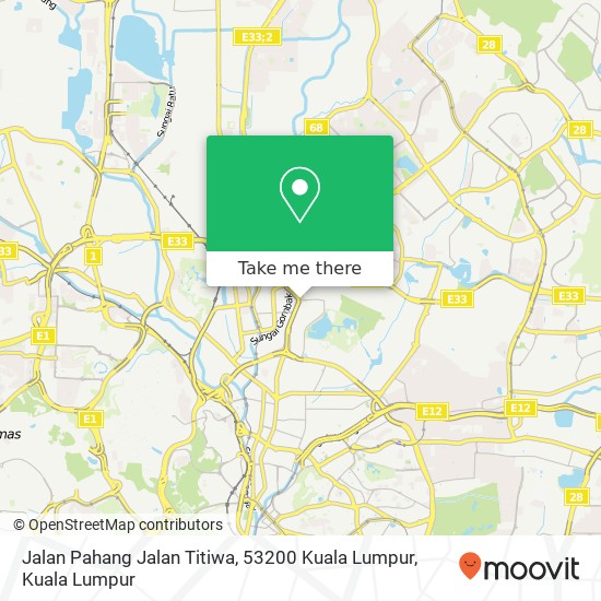 Peta Jalan Pahang Jalan Titiwa, 53200 Kuala Lumpur