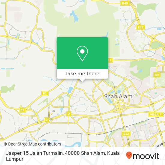 Peta Jasper 15 Jalan Turmalin, 40000 Shah Alam