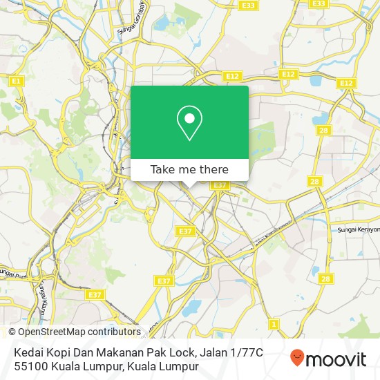 Peta Kedai Kopi Dan Makanan Pak Lock, Jalan 1 / 77C 55100 Kuala Lumpur