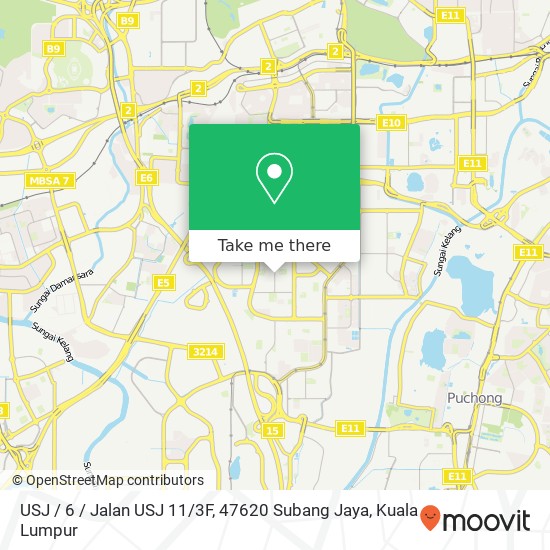 USJ / 6 / Jalan USJ 11 / 3F, 47620 Subang Jaya map