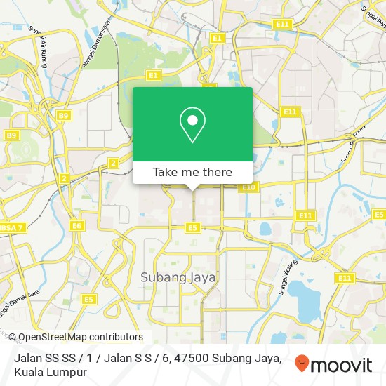 Peta Jalan SS SS / 1 / Jalan S S / 6, 47500 Subang Jaya