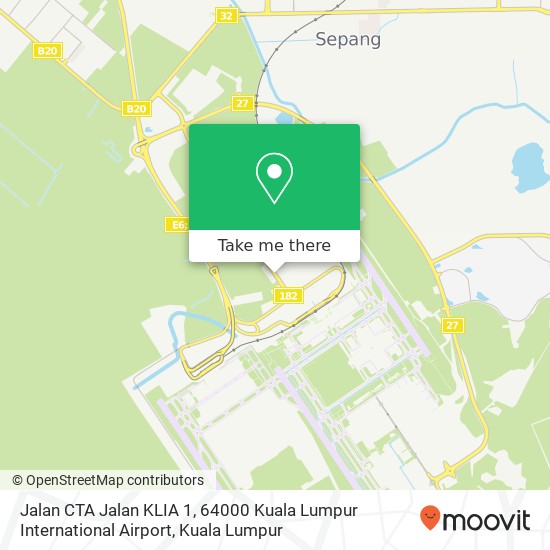 Jalan CTA Jalan KLIA 1, 64000 Kuala Lumpur International Airport map