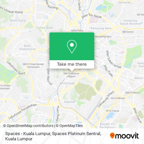 Spaces - Kuala Lumpur, Spaces Platinum Sentral map