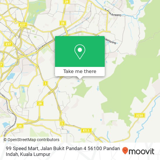 Peta 99 Speed Mart, Jalan Bukit Pandan 4 56100 Pandan Indah