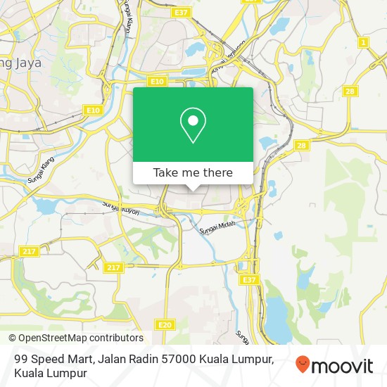 Peta 99 Speed Mart, Jalan Radin 57000 Kuala Lumpur