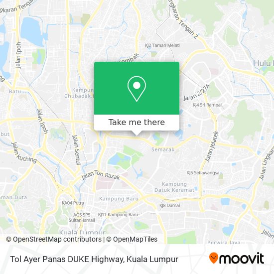 Tol Ayer Panas DUKE Highway map