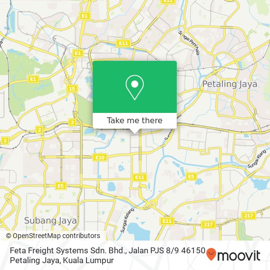 Feta Freight Systems Sdn. Bhd., Jalan PJS 8 / 9 46150 Petaling Jaya map