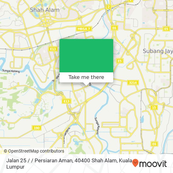 Peta Jalan 25 / / Persiaran Aman, 40400 Shah Alam