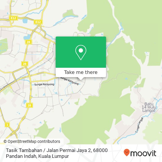 Peta Tasik Tambahan / Jalan Permai Jaya 2, 68000 Pandan Indah