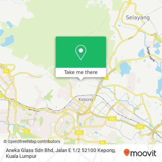 Aneka Glass Sdn Bhd, Jalan E 1 / 2 52100 Kepong map
