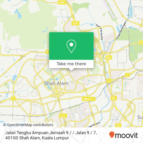 Peta Jalan Tengku Ampuan Jemaah 9 / / Jalan 9 / 7, 40100 Shah Alam