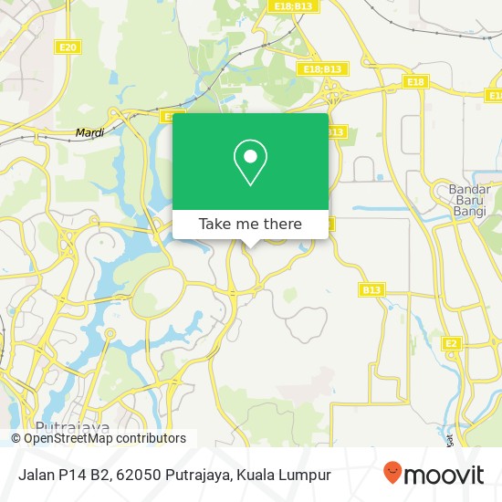 Peta Jalan P14 B2, 62050 Putrajaya