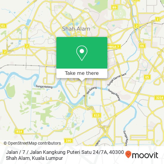 Jalan / 7 / Jalan Kangkung Puteri Satu 24 / 7A, 40300 Shah Alam map