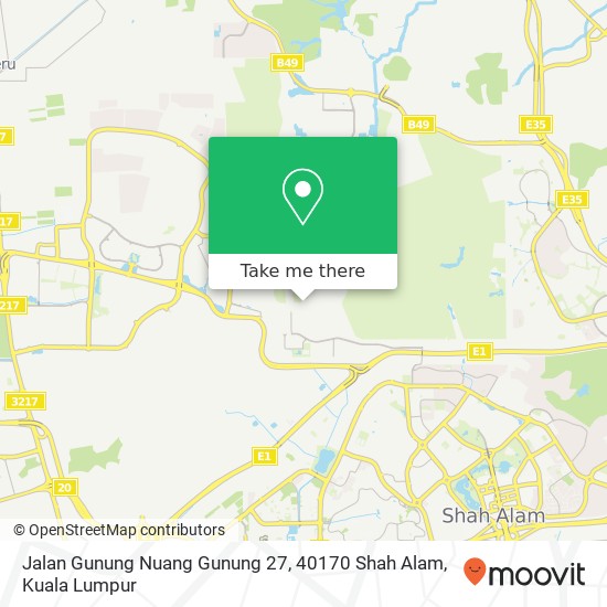 Peta Jalan Gunung Nuang Gunung 27, 40170 Shah Alam