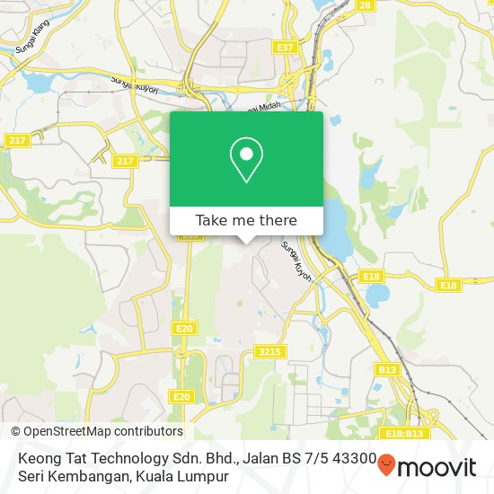Keong Tat Technology Sdn. Bhd., Jalan BS 7 / 5 43300 Seri Kembangan map