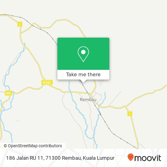 Peta 186 Jalan RU 11, 71300 Rembau