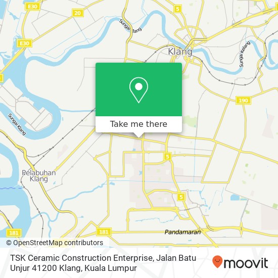 Peta TSK Ceramic Construction Enterprise, Jalan Batu Unjur 41200 Klang