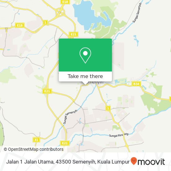 Peta Jalan 1 Jalan Utama, 43500 Semenyih