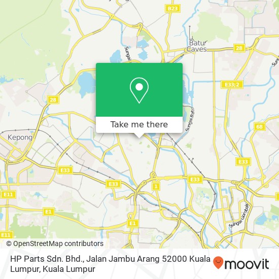 Peta HP Parts Sdn. Bhd., Jalan Jambu Arang 52000 Kuala Lumpur