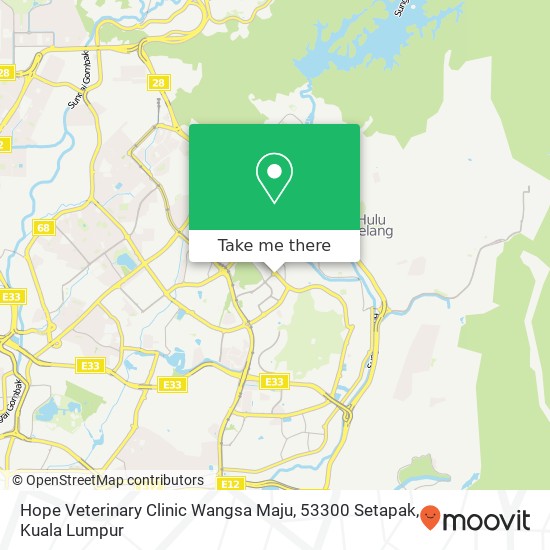 Peta Hope Veterinary Clinic Wangsa Maju, 53300 Setapak