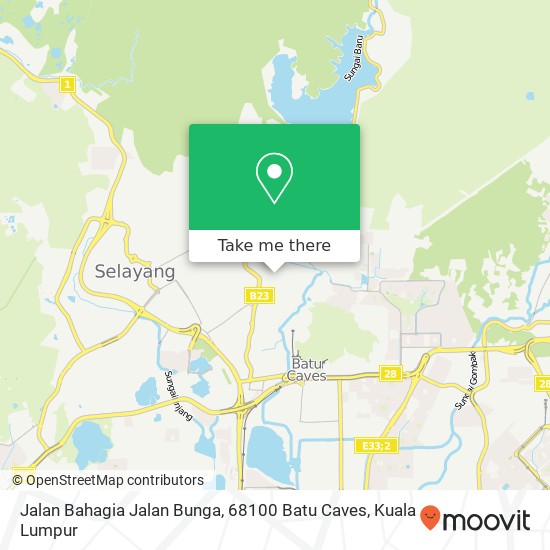 Peta Jalan Bahagia Jalan Bunga, 68100 Batu Caves