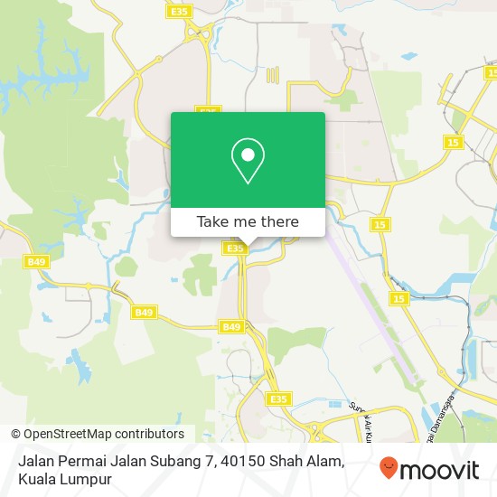 Peta Jalan Permai Jalan Subang 7, 40150 Shah Alam