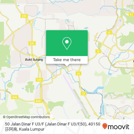 50 Jalan Dinar F U3 / F (Jalan Dinar F U3 / F,50), 40150 莎阿南 map