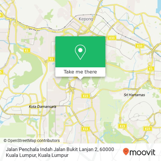 Jalan Penchala Indah Jalan Bukit Lanjan 2, 60000 Kuala Lumpur map