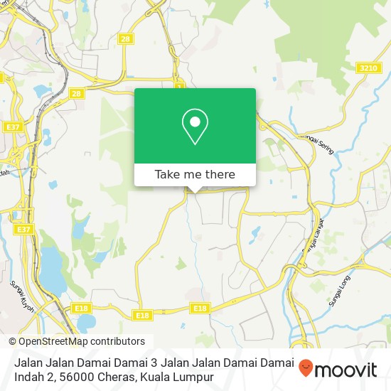 Peta Jalan Jalan Damai Damai 3 Jalan Jalan Damai Damai Indah 2, 56000 Cheras