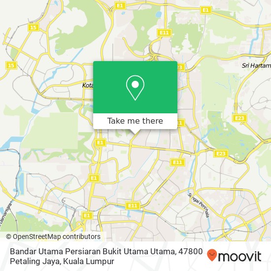 Peta Bandar Utama Persiaran Bukit Utama Utama, 47800 Petaling Jaya