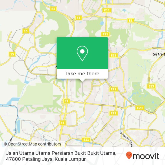 Peta Jalan Utama Utama Persiaran Bukit Bukit Utama, 47800 Petaling Jaya