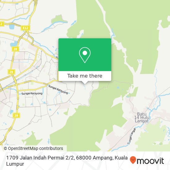 1709 Jalan Indah Permai 2 / 2, 68000 Ampang map