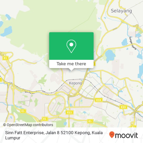 Sinn Fatt Enterprise, Jalan 8 52100 Kepong map