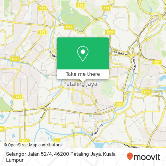 Peta Selangor Jalan 52 / 4, 46200 Petaling Jaya