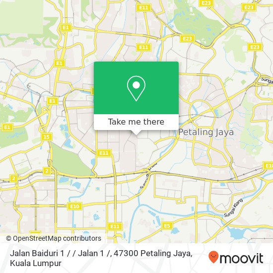 Peta Jalan Baiduri 1 / / Jalan 1 /, 47300 Petaling Jaya